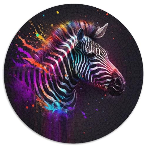 Puzzle für Erwachsene, 1000 Teile, Fantasie-Zebra, rund, aus Pappe, anspruchsvolles Denkspiel für Teenager, perfekt als Heimdekoration oder Geschenk, 67,5 x 67,5 cm Puzzle für Erwachsene, 1000 Teile, Fantasie-Zebra, rund, aus Pappe, anspruchsvolles Denkspiel für Teenager, perfekt als Heimdekoration oder Geschenk, 67,5 x 67,5 cm von LGSHENG