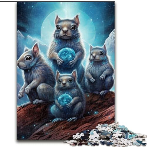 Puzzle für Erwachsene, 1000 Teile, Fantastisches Eichhörnchen-Puzzle, anspruchsvolles Denkspiel für Teenager, perfekt als Heimdekoration oder Geschenk (Größe: 26x38cm) von LGSHENG