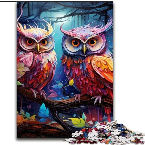 Puzzle für Erwachsene, 1000 Teile, Fantasy-Art-Eulen-Puzzle, anspruchsvolles Denkspiel für Teenager, Spaß für den Familienspieleabend (Größe: 50x75cm) von LGSHENG