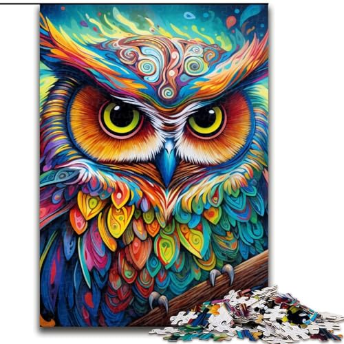 Puzzle für Erwachsene, 1000 Teile, Fantasy-Art-Eulen-Puzzle für Familienspaß, perfekt für Feiertage, interaktive Spieleabende (Größe: 50x75cm) von LGSHENG