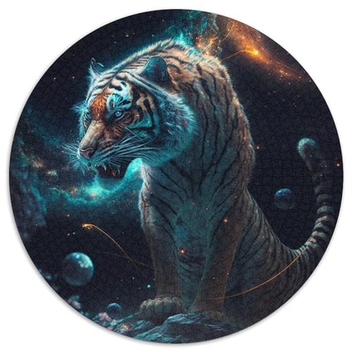 Puzzle für Erwachsene, 1000 Teile, Fantasy-Tiger, rund, Denksportspiel, interaktives Familienspiel, geeignet für Kinder ab 14 Jahren, 67,5 x 67,5 cm Puzzle für Erwachsene, 1000 Teile, Fantasy-Tiger, rund, Denksportspiel, interaktives Familienspiel, geeignet für Kinder ab 14 Jahren, 67,5 x 67,5 cm von LGSHENG