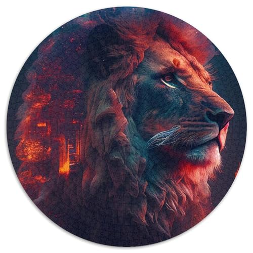Puzzle für Erwachsene, 1000 Teile, Flammender Löwe, 1000 Teile, interaktives Familienspiel, Heimdekoration zum Selbermachen, anspruchsvolles Denkspiel als Geschenk, 67,5 x 67,5 cm von LGSHENG