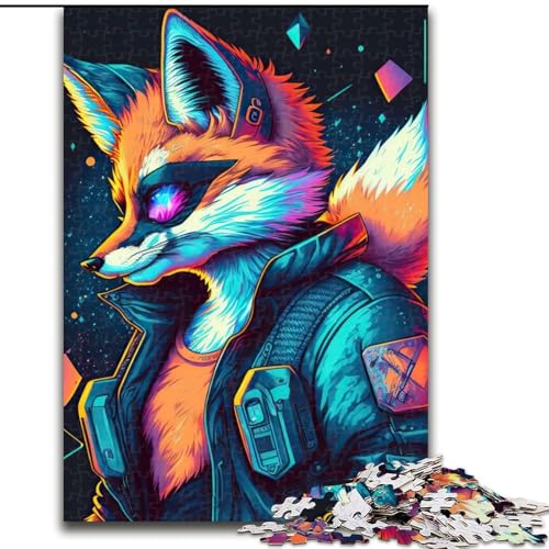 Puzzle für Erwachsene, 1000 Teile, Fuchs-Tierpuzzle, pädagogisches Denkspiel, künstlerische Heim- und Bürodekoration, ab 14 Jahren (Größe: 26x38cm) von LGSHENG