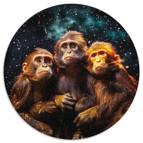 Puzzle für Erwachsene, 1000 Teile, Galaxie-Affen-Papierpuzzle, interaktives Familienspiel, Denksportaufgabe als Geschenk, Lernspielzeug (67,5 x 67,5 cm) von LGSHENG