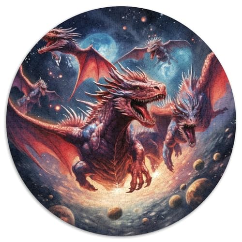 Puzzle für Erwachsene, 1000 Teile, Galaxie-Drache, Papierpuzzle, interaktives Familienspiel, Denksportaufgabe, Geschenk, Lernspielzeug (67,5 x 67,5 cm) von LGSHENG