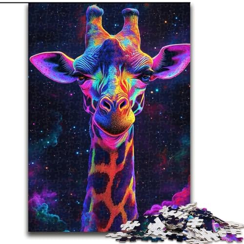 Puzzle für Erwachsene, 1000 Teile, Galaxie-Giraffe, pädagogisches Denkspiel, künstlerische Heim- und Bürodekoration, ab 14 Jahren (Größe: 26x38cm) von LGSHENG