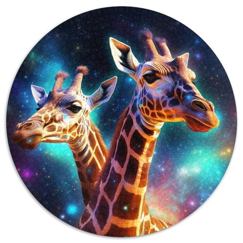Puzzle für Erwachsene, 1000 Teile, Galaxie-Giraffe, rund, Denksportspiel, interaktives Familienspiel, geeignet für Kinder ab 14 Jahren, 67,5 x 67,5 cm Puzzle für Erwachsene, 1000 Teile, Galaxie-Giraffe, rund, Denksportspiel, interaktives Familienspiel, geeignet für Kinder ab 14 Jahren, 67,5 x 67,5 cm von LGSHENG