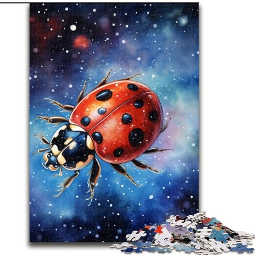 Puzzle für Erwachsene, 1000 Teile, Galaxie-Marienkäfer-Puzzle, anspruchsvolles DIY-Dekorationsspiel, interaktives Familienspielzeug (Größe: 26x38cm) von LGSHENG