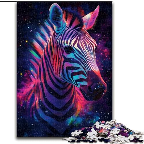 Puzzle für Erwachsene, 1000 Teile, Galaxie-Zebra-Puzzle, Familienbindungsaktivität, einzigartiges Geschenk für Feiertage und Geburtstage (Größe: 26x38cm) von LGSHENG