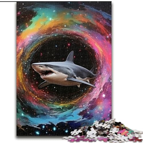 Puzzle für Erwachsene, 1000 Teile, Galaxien-Hai-Puzzle, anspruchsvolles Denkspiel für Teenager, perfekt als Heimdekoration oder Geschenk (Größe: 26x38cm) von LGSHENG