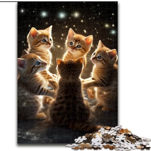 Puzzle für Erwachsene, 1000 Teile, Galaxy Shining Kittens, anspruchsvolles Denkspiel für Teenager, perfekt als Heimdekoration oder Geschenk (Größe: 50x75cm) von LGSHENG