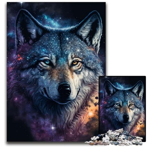 Puzzle für Erwachsene, 1000 Teile, Galaxy Wolf Puzzle, farbenfrohe Heimdekoration und interaktives Familienspiel, 26x38cm Puzzle für Erwachsene, 1000 Teile, Galaxy Wolf Puzzle, farbenfrohe Heimdekoration und interaktives Familienspiel, 26x38cm von LGSHENG