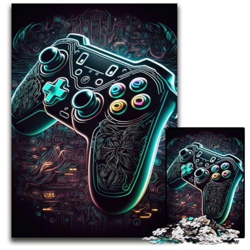 Puzzle für Erwachsene, 1000 Teile, Gaming-Controller, Puzzle für Erwachsene, hochschwieriges Denkspiel für Jugendliche, 50x75cm von LGSHENG