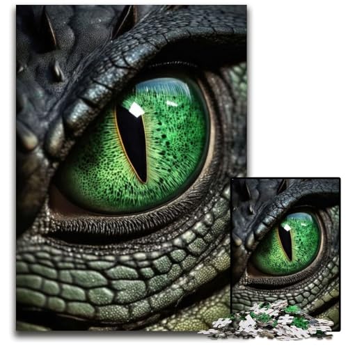Puzzle für Erwachsene, 1000 Teile, Grünes Drachenauge, Puzzle für Erwachsene, hochschwieriges Denkspiel für Jugendliche, 50x75cm Puzzle für Erwachsene, 1000 Teile, Grünes Drachenauge, Puzzle für Erwachsene, hochschwieriges Denkspiel für Jugendliche, 50x75cm von LGSHENG