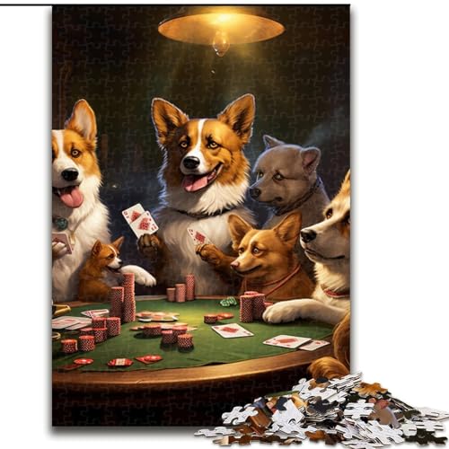 Puzzle für Erwachsene, 1000 Teile, Hunde Spielen Poker, Denksportspiel für Teenager, Spieleabend mit der Familie (Größe: 50x75cm) von LGSHENG