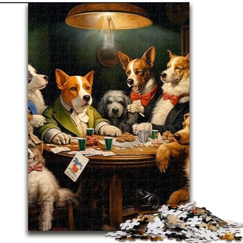 Puzzle für Erwachsene, 1000 Teile, Hunde Spielen Poker, Puzzle, Spiel für Erwachsene, Geschenk, interaktives Familienspiel, Gehirn-Herausforderung, Geschenk (Größe: 26x38cm) von LGSHENG