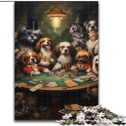 Puzzle für Erwachsene, 1000 Teile, Hunde Spielen Poker, anspruchsvolles DIY-Dekorationsspiel, interaktives Familienspielzeug (Größe: 50x75cm) von LGSHENG