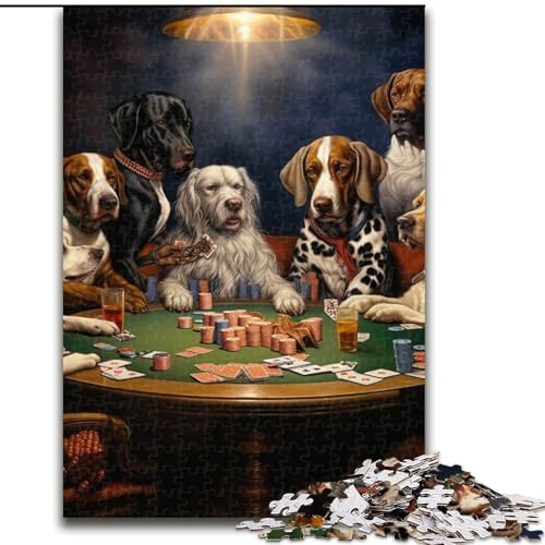 Puzzle für Erwachsene, 1000 Teile, Hunde Spielen Poker, anspruchsvolles Denkspiel für Teenager, perfekt als Heimdekoration oder Geschenk (Größe: 50x75cm) von LGSHENG