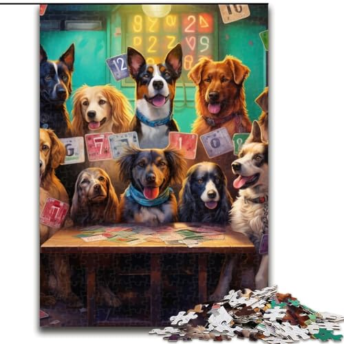Puzzle für Erwachsene, 1000 Teile, Hunde Spielen Poker, ideal für Teenager und Sammler, Reisegeschenk, Familienaktivität (Größe: 26x38cm) von LGSHENG