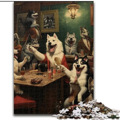 Puzzle für Erwachsene, 1000 Teile, Hundeparty-Puzzle, anspruchsvolles Denkspiel für Teenager, perfekt als Heimdekoration oder Geschenk (Größe: 26x38cm) von LGSHENG
