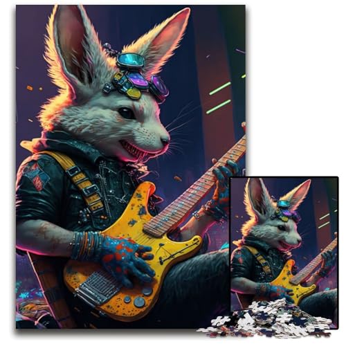 Puzzle für Erwachsene, 1000 Teile, Kaninchen, Gitarre, Tier, Unmögliches Puzzle für Erwachsene, Ideal für Familienspaß, Entspannung, 50x75cm Puzzle für Erwachsene, 1000 Teile, Kaninchen, Gitarre, Tier, Unmögliches Puzzle für Erwachsene, Ideal für Familienspaß, Entspannung, 50x75cm von LGSHENG