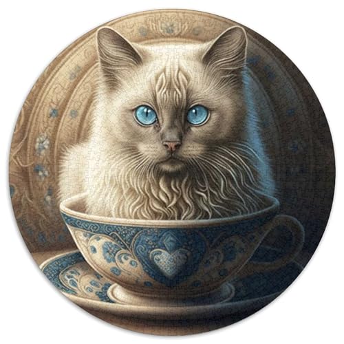 Puzzle für Erwachsene, 1000 Teile, Katzen-Puzzle, rund, Denksportaufgabe, interaktives Familienspiel, geeignet für Kinder ab 14 Jahren, 67,5 x 67,5 cm Puzzle für Erwachsene, 1000 Teile, Katzen-Puzzle, rund, Denksportaufgabe, interaktives Familienspiel, geeignet für Kinder ab 14 Jahren, 67,5 x 67,5 cm von LGSHENG