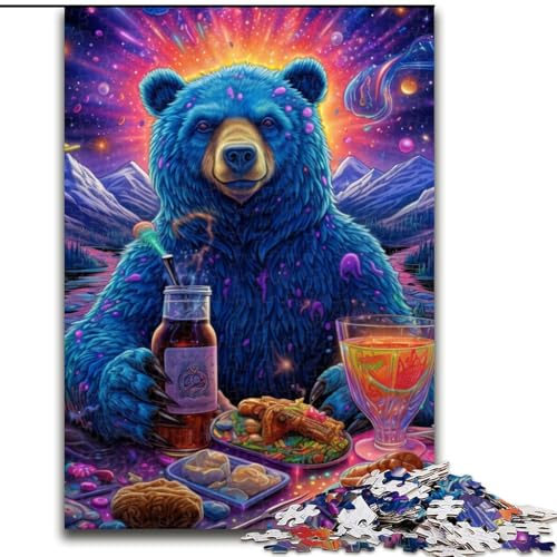 Puzzle für Erwachsene, 1000 Teile, Kunst, Tier, Bär, Puzzle, Spiel für Erwachsene, Geschenk, Familie, interaktives Spiel, Gehirn-Herausforderung, Geschenk (Größe: 26x38cm) von LGSHENG