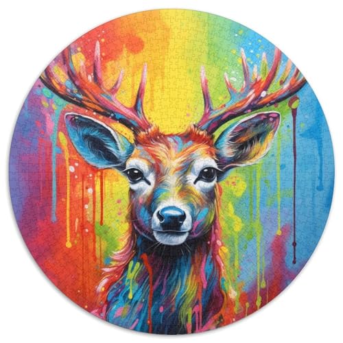 Puzzle für Erwachsene, 1000 Teile, Kunst-Elch-Papierpuzzle, interaktives Familienspiel, Denksportaufgabe als Geschenk, Lernspielzeug (67,5 x 67,5 cm) von LGSHENG