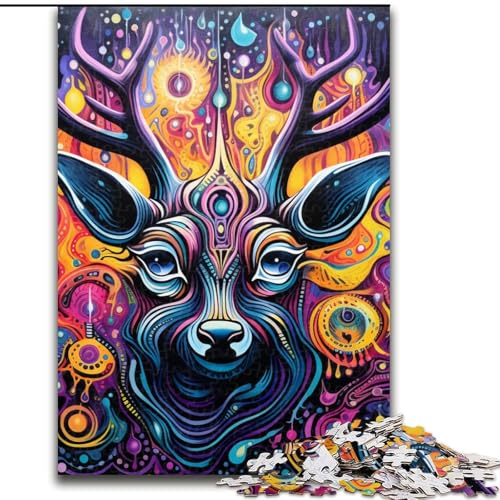 Puzzle für Erwachsene, 1000 Teile, Kunst-Elch-Puzzle, Denksportspiel für Teenager, Familienspieleabend (Größe: 26x38cm) von LGSHENG