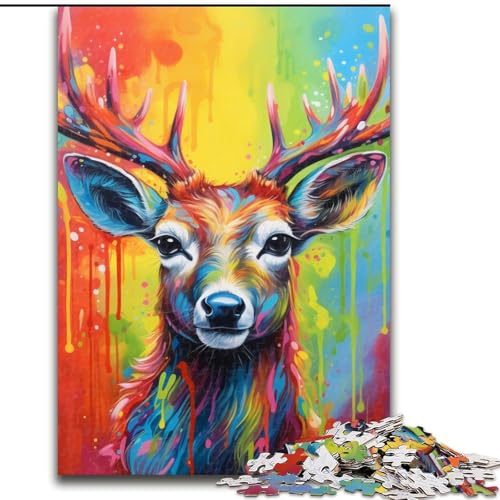 Puzzle für Erwachsene, 1000 Teile, Kunst-Elch-Puzzle, Familienaktivitätsspiel für Teenager, anspruchsvolles Denkspiel (Größe: 26x38cm) von LGSHENG