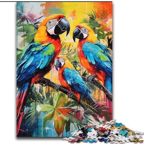 Puzzle für Erwachsene, 1000 Teile, Kunst-Tukans, anspruchsvolles Denkspiel, Familienaktivität, Heimdekoration, (Größe: 26x38cm) von LGSHENG