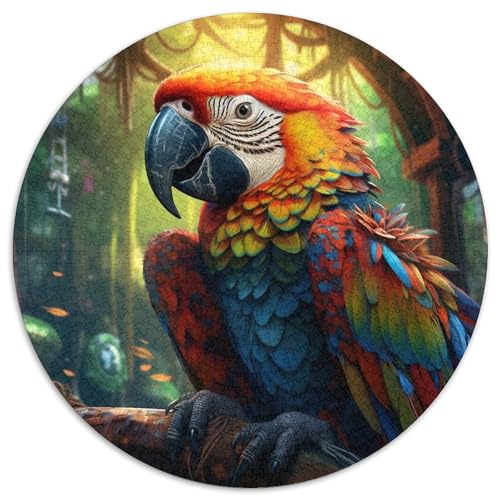 Puzzle für Erwachsene, 1000 Teile, Kunstpapagei, Kartonpuzzle, perfekt für Halloween, Weihnachten, Geburtstagsgeschenk, 67,5 x 67,5 cm von LGSHENG