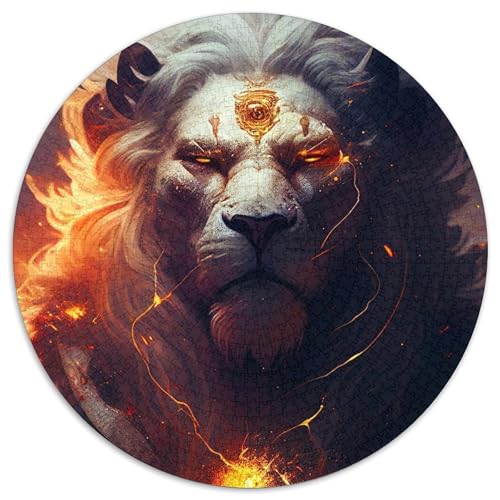 Puzzle für Erwachsene, 1000 Teile, Löwe, Gott des Donners, rundes Puzzle, Denkspiel, interaktives Familienspiel, geeignet für Kinder ab 14 Jahren, 67,5 x 67,5 cm Puzzle für Erwachsene, 1000 Teile, Löwe, Gott des Donners, rundes Puzzle, Denkspiel, interaktives Familienspiel, geeignet für Kinder ab 14 Jahren, 67,5 x 67,5 cm von LGSHENG