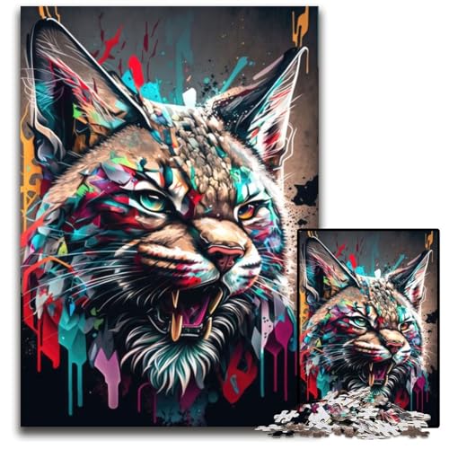 Puzzle für Erwachsene, 1000 Teile, Lynx-Panorama-Set, Unmögliches Puzzle für Erwachsene, ideal für Familienspaß, Entspannung, 26x38cm von LGSHENG