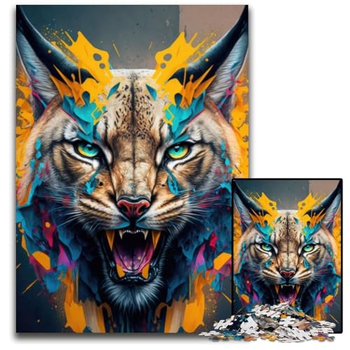 Puzzle für Erwachsene, 1000 Teile, Lynx-Panorama-Set, mittlere Puzzles, farbenfrohe Heimdekoration und interaktives Familienspiel, 26x38cm Puzzle für Erwachsene, 1000 Teile, Lynx-Panorama-Set, mittlere Puzzles, farbenfrohe Heimdekoration und interaktives Familienspiel, 26x38cm von LGSHENG