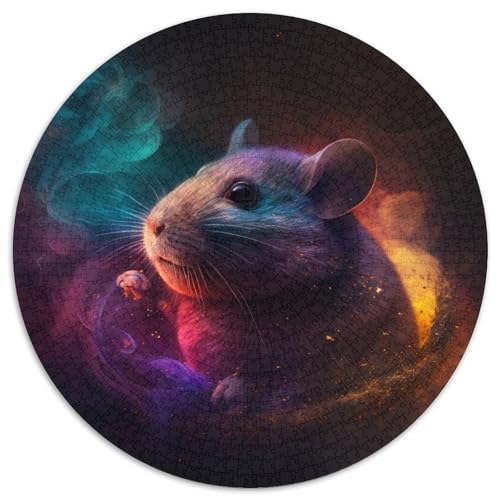 Puzzle für Erwachsene, 1000 Teile, Mausnebel, rund, Denksportspiel, interaktives Familienspiel, geeignet für Kinder ab 14 Jahren, 67,5 x 67,5 cm Puzzle für Erwachsene, 1000 Teile, Mausnebel, rund, Denksportspiel, interaktives Familienspiel, geeignet für Kinder ab 14 Jahren, 67,5 x 67,5 cm von LGSHENG
