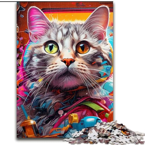 Puzzle für Erwachsene, 1000 Teile, Mechanisches Katzen-Puzzle, anspruchsvolles Denkspiel für Teenager, perfekt als Heimdekoration oder Geschenk (Größe: 50x75cm) von LGSHENG