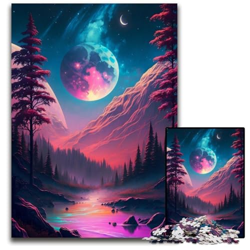 Puzzle für Erwachsene, 1000 Teile, Mondlicht im Fluss, Puzzle für Erwachsene, hochschwieriges Denkspiel für Jugendliche, 26x38cm von LGSHENG