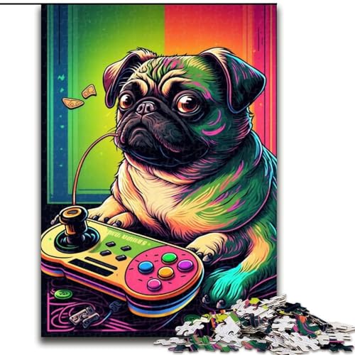 Puzzle für Erwachsene, 1000 Teile, Mops-Puzzle, interaktives Familienspiel, Familienaktivitätsspiel (Größe: 50x75cm) von LGSHENG