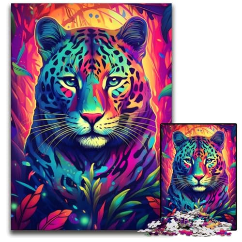 Puzzle für Erwachsene, 1000 Teile, Neon-Ozelot, Puzzle für Erwachsene, hochschwieriges Denkspiel für Jugendliche, 26x38cm Puzzle für Erwachsene, 1000 Teile, Neon-Ozelot, Puzzle für Erwachsene, hochschwieriges Denkspiel für Jugendliche, 26x38cm von LGSHENG