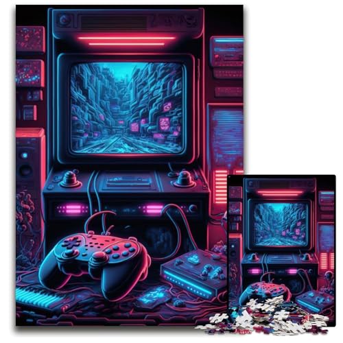 Puzzle für Erwachsene, 1000 Teile, Neon-Spiel, Bunte Heimdekoration und interaktives Familienspiel, 26x38cm von LGSHENG
