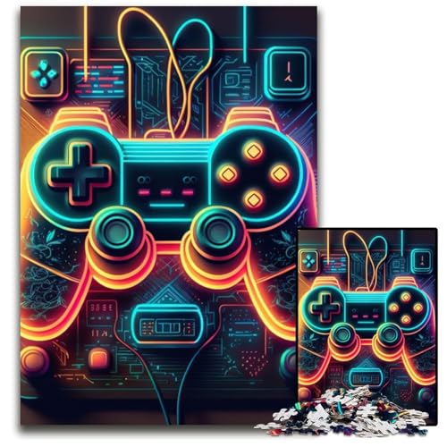 Puzzle für Erwachsene, 1000 Teile, Neon-Spiel, Puzzle für Erwachsene, hochschwieriges Denkspiel für Jugendliche, 26x38cm von LGSHENG
