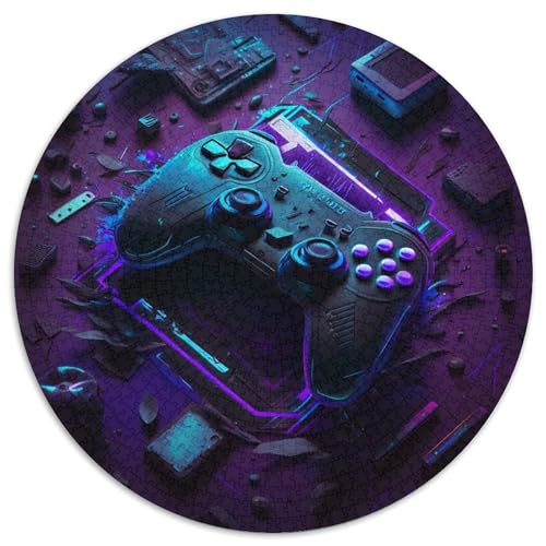 Puzzle für Erwachsene, 1000 Teile, Neon-Spiele, rundes Papierpuzzle, Familieninteraktion und lustiges Geschenk, lebendiges abstraktes Design, 67,5 x 67,5 cm von LGSHENG