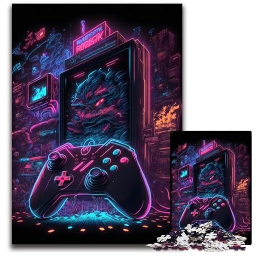 Puzzle für Erwachsene, 1000 Teile, Neon-Spielzimmer-Puzzle, farbenfrohe Heimdekoration und interaktives Familienspiel, 50x75cm von LGSHENG