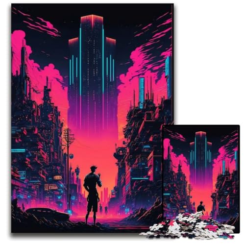 Puzzle für Erwachsene, 1000 Teile, Neon-Städte, buntes Heimdekor und interaktives Familienspiel, 26x38cm von LGSHENG