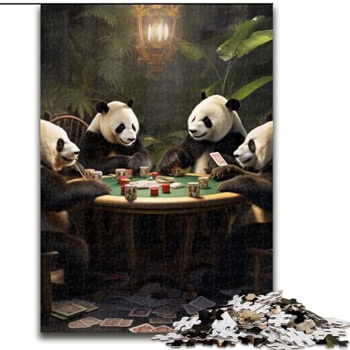 Puzzle für Erwachsene, 1000 Teile, Panda-Poker-Puzzle, anspruchsvolles Denkspiel für Teenager, perfekt als Heimdekoration oder Geschenk (Größe: 50x75cm) von LGSHENG
