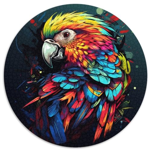 Puzzle für Erwachsene, 1000 Teile, Papagei, rund, Papierpuzzle, Familieninteraktion und lustiges Geschenk, lebendiges abstraktes Design, 67,5 x 67,5 cm Puzzle für Erwachsene, 1000 Teile, Papagei, rund, Papierpuzzle, Familieninteraktion und lustiges Geschenk, lebendiges abstraktes Design, 67,5 x 67,5 cm von LGSHENG