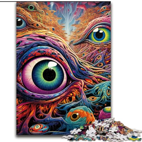 Puzzle für Erwachsene, 1000 Teile, Psychedelic Eyes Puzzle, Denksportspiel für Teenager, Familienspieleabend (Größe: 26x38cm) von LGSHENG