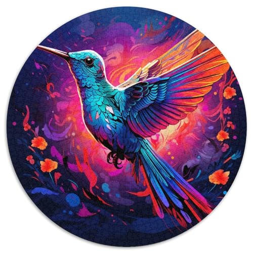 Puzzle für Erwachsene, 1000 Teile, Psychedelischer Kolibri, Papierpuzzle, interaktives Familienspiel, Denksportaufgabe, Geschenk, Lernspielzeug (67,5 x 67,5 cm) von LGSHENG