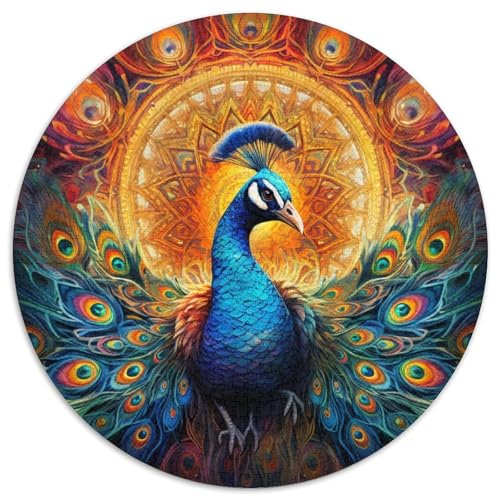 Puzzle für Erwachsene, 1000 Teile, Psychedelischer Pfau, Papierpuzzle, interaktives Familienspiel, Denksportaufgabe, Geschenk, Lernspielzeug (67,5 x 67,5 cm) von LGSHENG